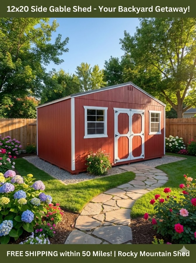 "The Sidekick' 12 x 20 Side Gable Shed